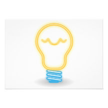 Neon Light Bulb Personalized Announcements