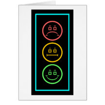Neon Moody Stoplight Greeting Card