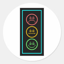 Neon Moody Stoplight Round Stickers