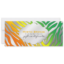 Neon Orange & Green Zebra Print Gift Certificates