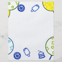 Neon Outlines Of A Childrens Party Items Full Color Flyer