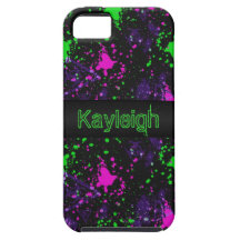 Neon Paint Splatter iPhone 5 Cases