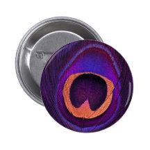 Neon Peacock Pinback Buttons