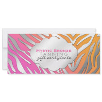 Neon Pink & Orange Zebra Print Gift Certificates