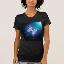 Neon Pink Trim Butterfly Tshirts