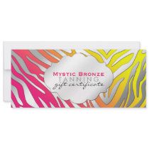 Neon Pink & Yellow Zebra Print Gift Certificates