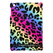 Neon Rainbow Leopard Pattern Print iPad Mini Cover
