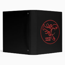 Neon Red Lobster Sign Binder