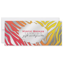 Neon Red & Yellow Zebra Print Gift Certificates