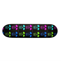 neon skull skate decks