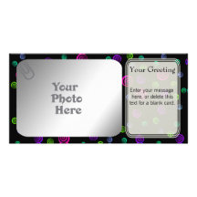 Neon Spiral Dots PhotoCard Template Picture Card