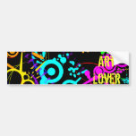 Neon splatter coloured Art lover Bumper Sticker