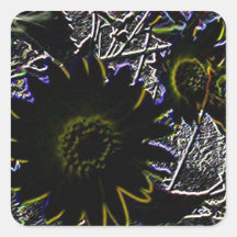 Neon Sunflowers Square Sticker