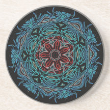 neon vs tribal drink coaster