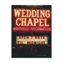 Neon Wedding Chapel Sign in Las Vegas, USA Postcard