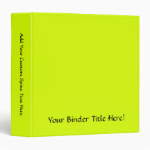 Neon Yellow, High Visibility 3 Ring Binder