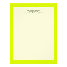 Neon Yellow, High Visibility Custom Letterhead