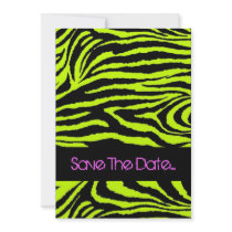 Neon Zebra Sweet 16 Invitation