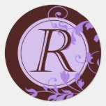 Neopolitan - Initial (Eggplant) Round Stickers