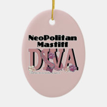 Neopolitan Mastiff DIVA Christmas Tree Ornaments