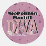 Neopolitan Mastiff DIVA Round Sticker