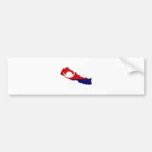 Nepal Flag Map full size Bumper Stickers