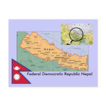 Nepal Map Postcard