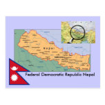Nepal Map Postcard