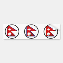 Nepal Roundel quality Flag Bumper Stickers
