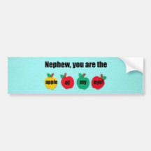 Nephew, you are the apple of my eye! bumper sticker