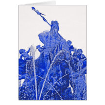 Neptunes Fountain, Alexanderplatz, Berlin, Blue(1) Card