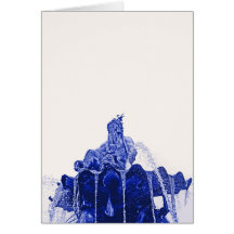 Neptunes Fountain, Alexanderplatz,in Blue Cards