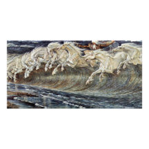 Neptune'S Horses By Crane Walter Photo Card Template
