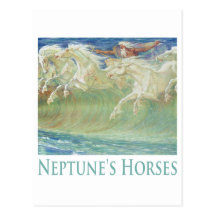 NEPTUNE'S HORSES RIDE THE WAVES POST CARDS