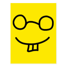 Nerd Emoticon Post Card