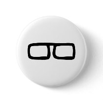 nerd eyeglasses button