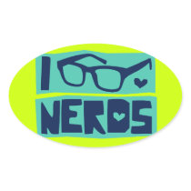 Nerd Love Oval Stickers