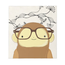 nerd monkey glasses scratch pad