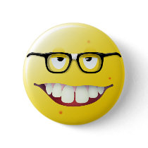 Nerd Smiley Face Pin