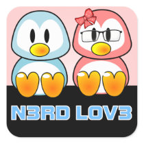 Nerd Valentine: Computer Geek Leet Speak Love Square Sticker