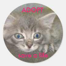 nermil, save a life, ADOPT Round Sticker