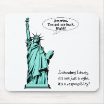 Nervous Lady Liberty Mouse Pads