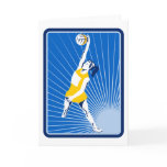 netball player catching passing ball card