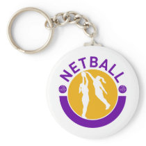 Netball player shooting blocking the shot key chain