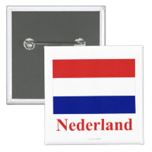 Netherlands Flag with Name in Dutch Pin