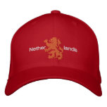 Netherlands Red and Orange Rampant Lion Cap embroidered hats