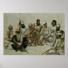 Neuf courtisans et employés du rajah posters
