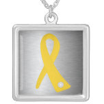 Neuroblastoma Cancer Awareness Ribbon Personalized Necklace