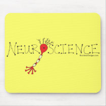 Neuroscience Mousepad - black and red on yellow
