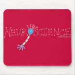 Neuroscience Mousepad - white& blue on dark red